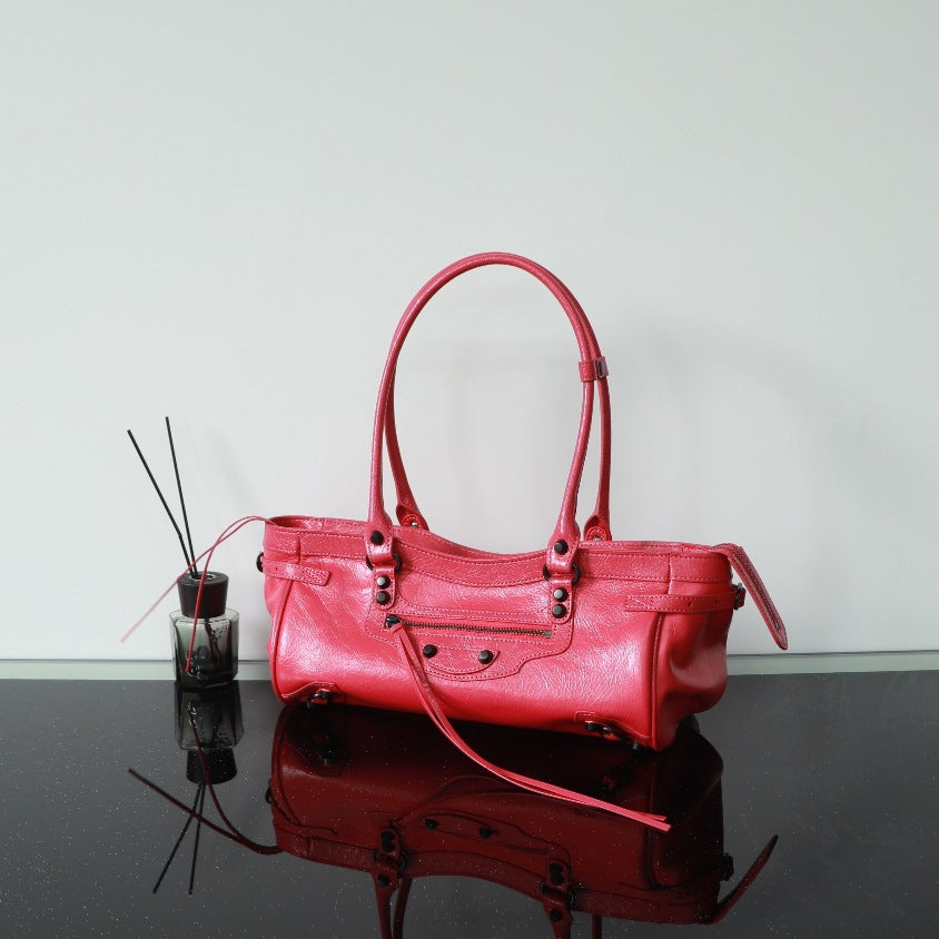 Paris High Version Horizontal Motorcycle Retro Underarm Bag