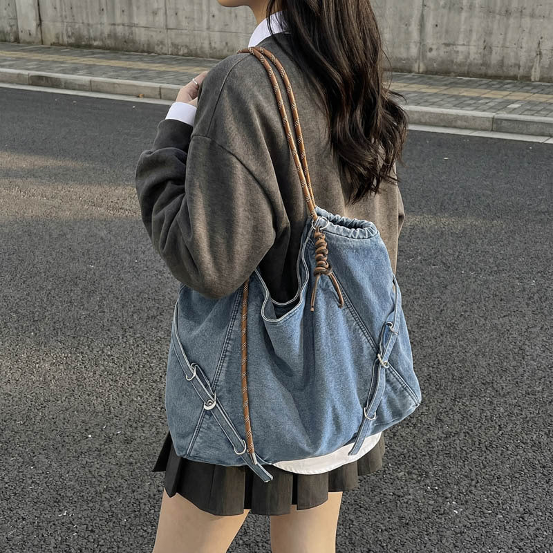 Women's Denim Fashion High-grade Large Capacity Commuter Bags