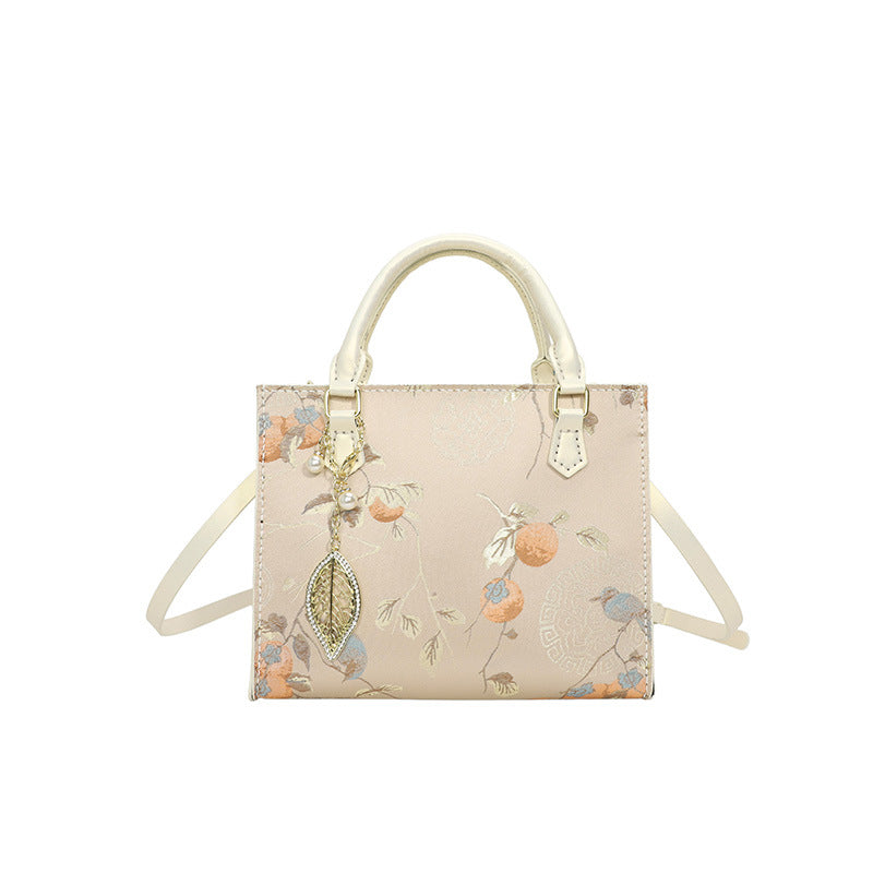 Women's Texture Hand-held Simple Retro Contrast Color Bags