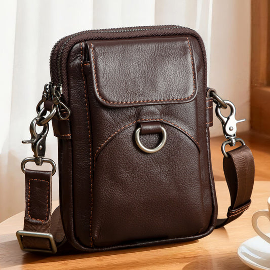 Leather First Layer Retro Simple Fashion Mobile Phone Bag