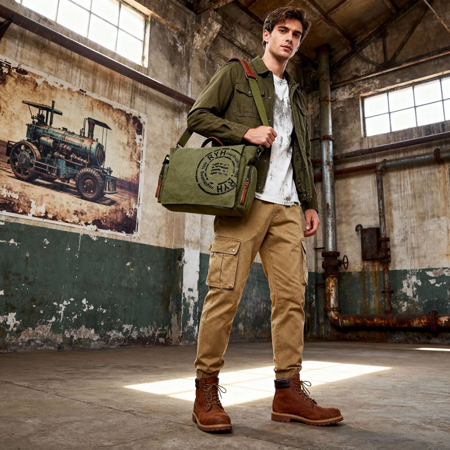 Men's Thick Retro Fashion Business Portable Official Bags