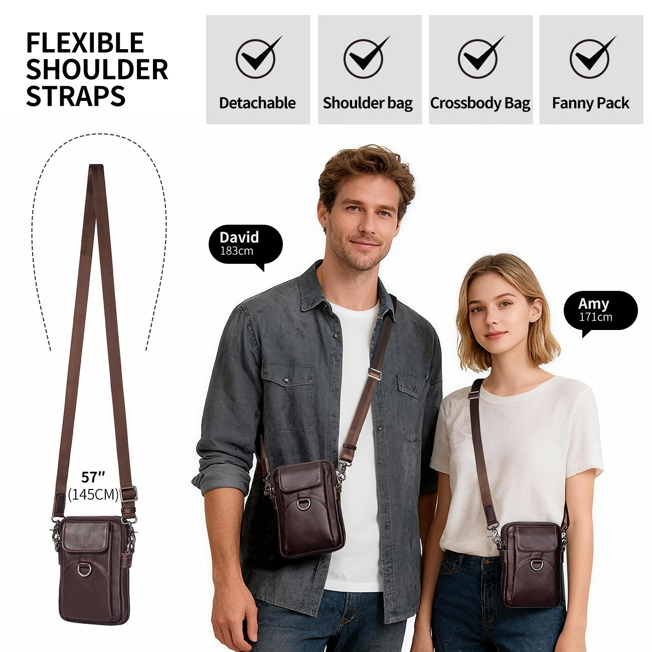 Leather First Layer Retro Simple Fashion Mobile Phone Bag