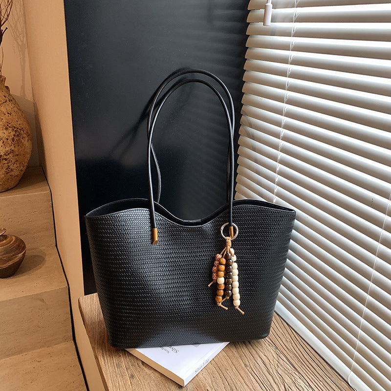 Women's Korean Straw Plaited Portable Autumn Large Capacity Tide Tote Bag