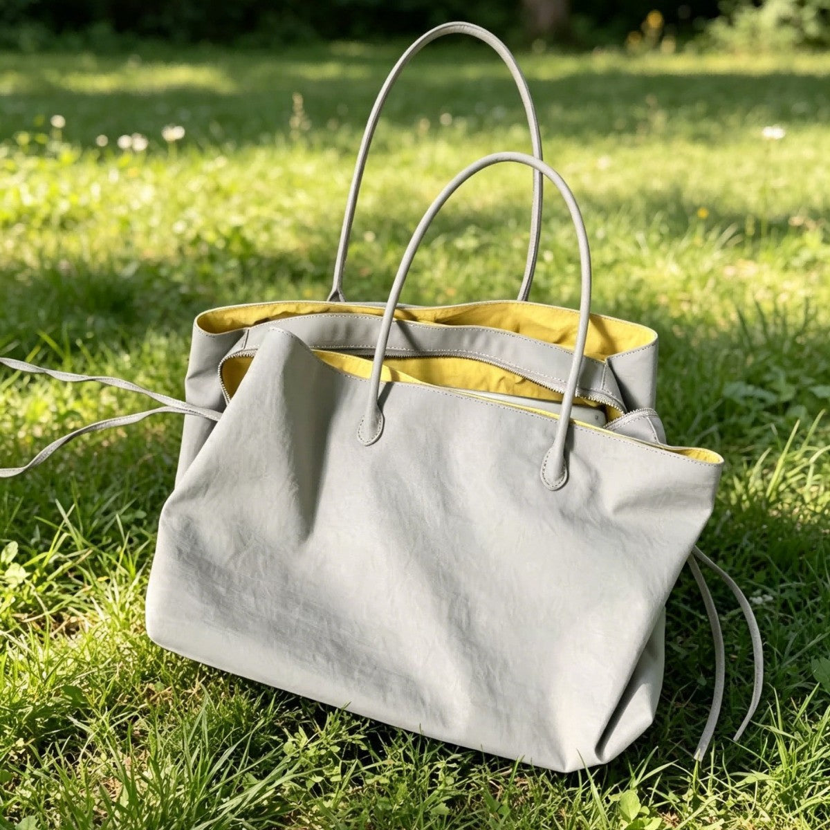 Niche Contrast Color Light Nylon Large Capacity Tote Bag