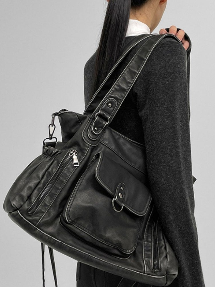 Women's Fashion Wash Distressed Large Capacity Women's Handbag