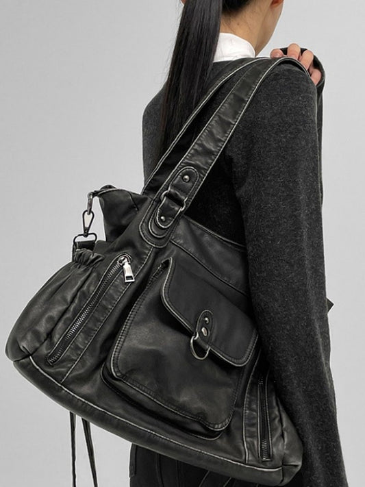 Women's Fashion Wash Distressed Large Capacity Women's Handbag