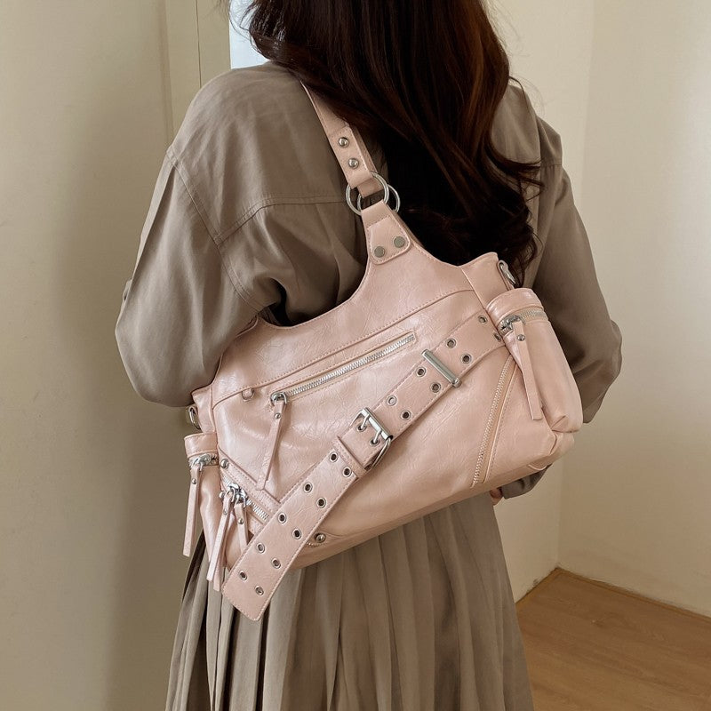 Niche Retro Motorcycle Mori Cute Large Women's Messenger Bag