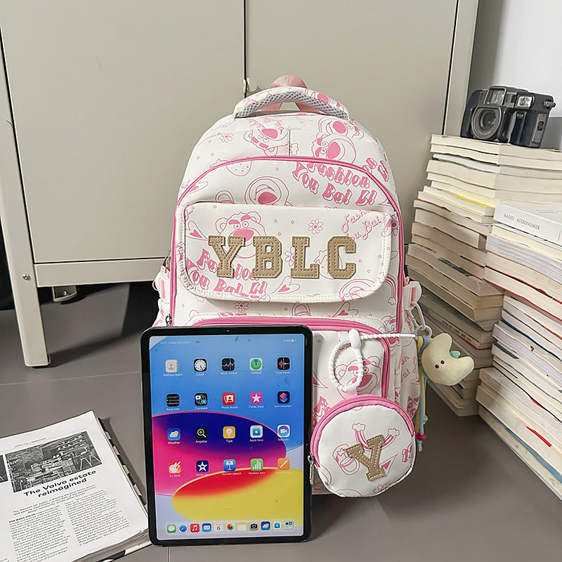 Women's & Men's Couple Large Capacity Nylon Printed Waterproof Leisure Backpack