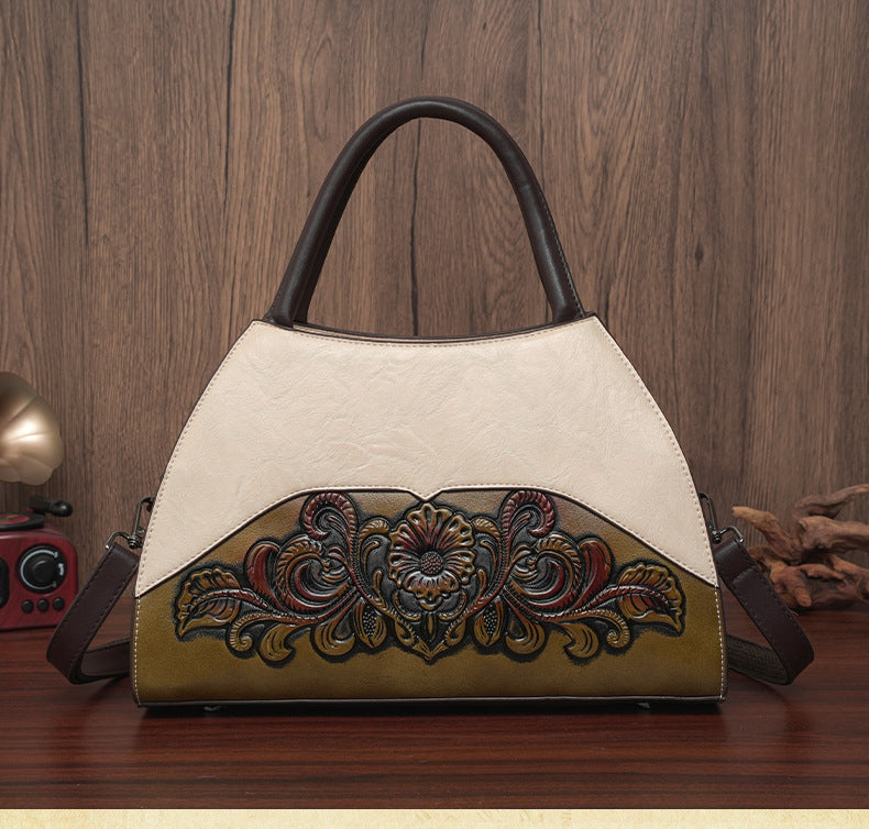 Women's Fashion Portable Trendy Mom Retro Easy Matching Large Women's Shoulder Bag