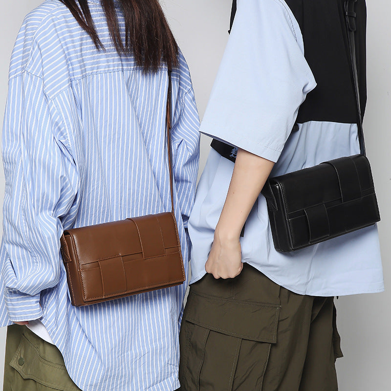 Women's & Men's High-grade Woven Niche Design Mobile Small Square Bags