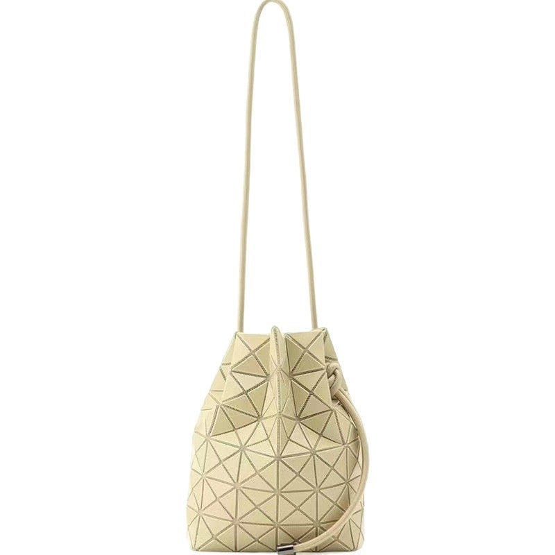 Women's At Home Same Color Drawstring Geometric Women's Shoulder Bag