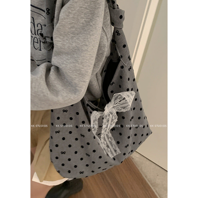 Women's Large Capacity Canvas Fashion Polka Dot Bags
