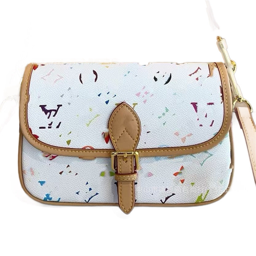 Women's White Tricolor Fashion High Sense Chain Women's Messenger Bag