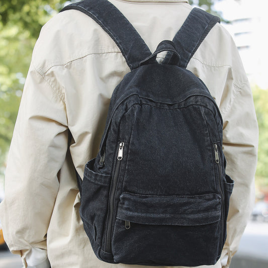 Women's Style Vintage Denim Canvas Early High Leisure Backpack