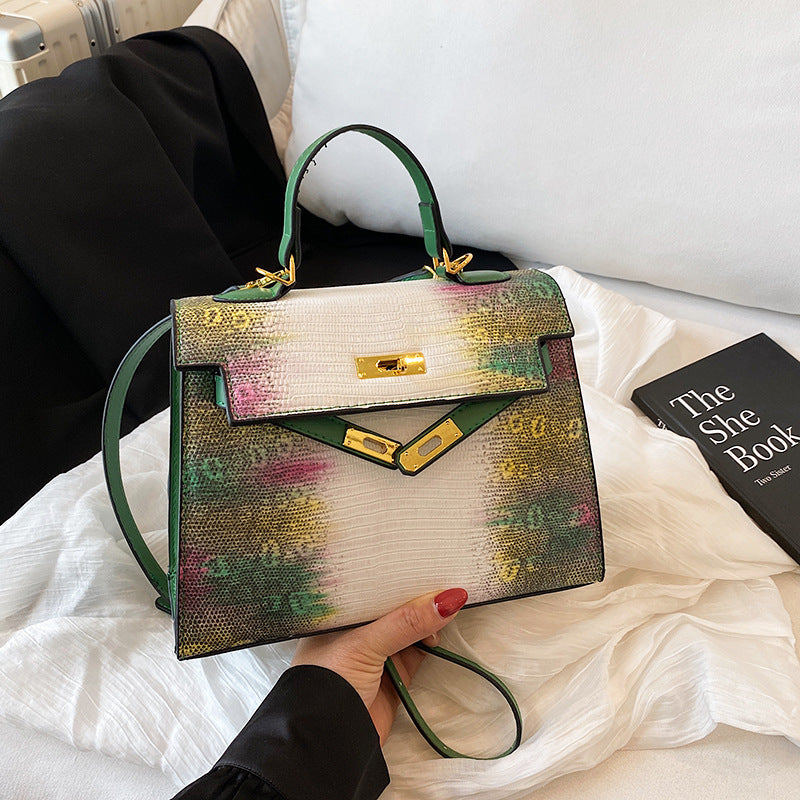 New Women's Retro Snake Pattern Kelly Bags