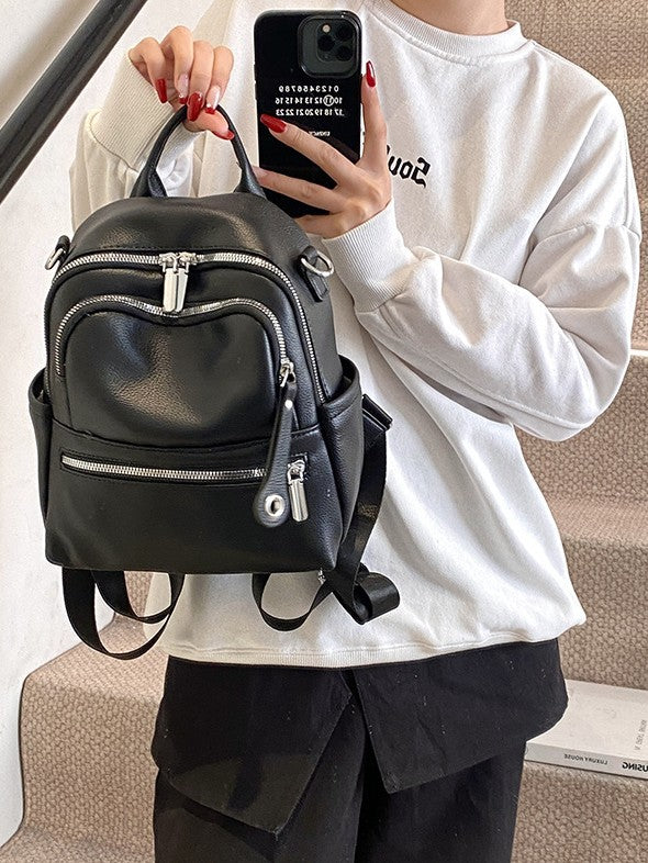 Fashion Feeling Large Capacity Soft Solid Women's Backpack