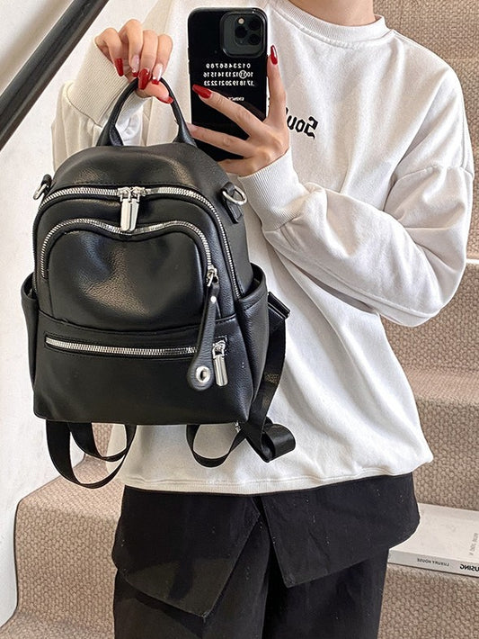 Fashion Feeling Large Capacity Soft Solid Women's Backpack