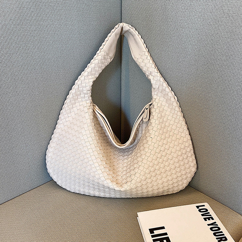 Women's French Style Woven Elegant Underarm Niche Tote Bags