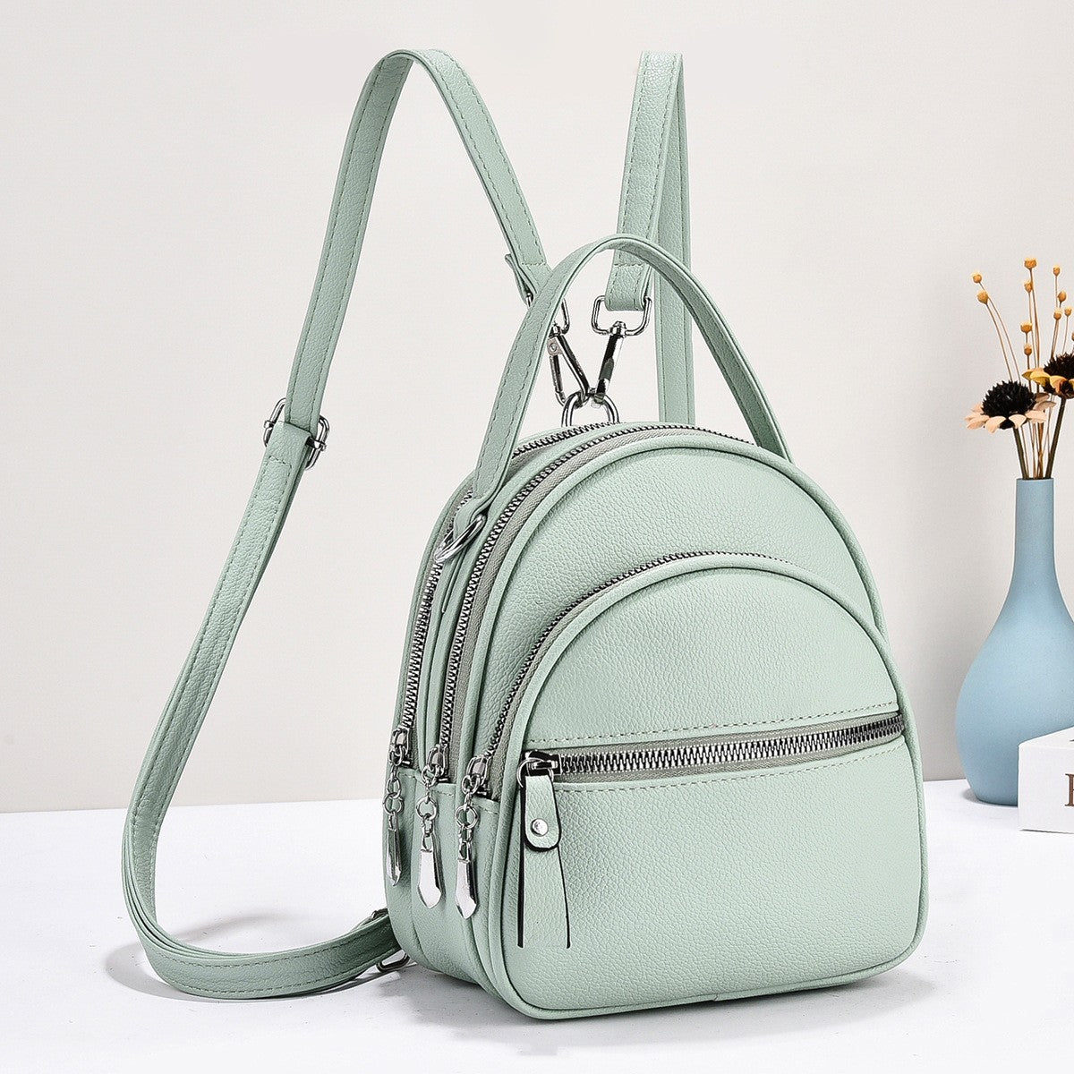 Women's Textured Preppy Style Trendy Korean Women's Backpack