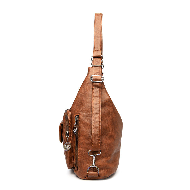 Durable Women's Retro Soft Leather Mother Women's Shoulder Bag