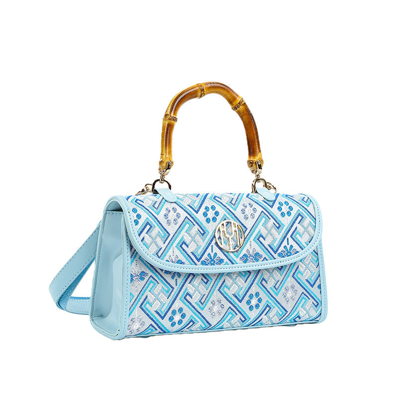 Women's Quality Cheongsam Leather Antique Vintage Boston Dinner Republic Of China Tote Bag