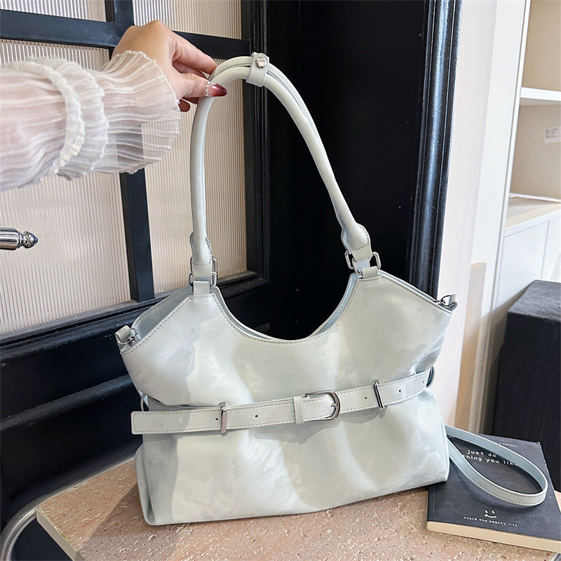 Women's Korean Style Niche Locomotive Trendy Commute Tote Bags