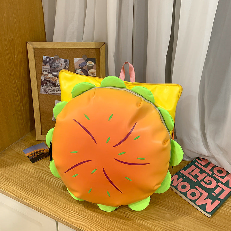 Women's Summer Cute Hamburger Cartoon Large Capacity Backpacks