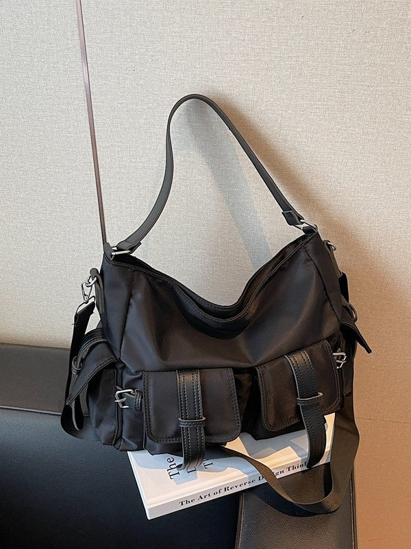 Women's Textured Nylon Cloth Fashionable Large Capacity Waterproof Tote Bag
