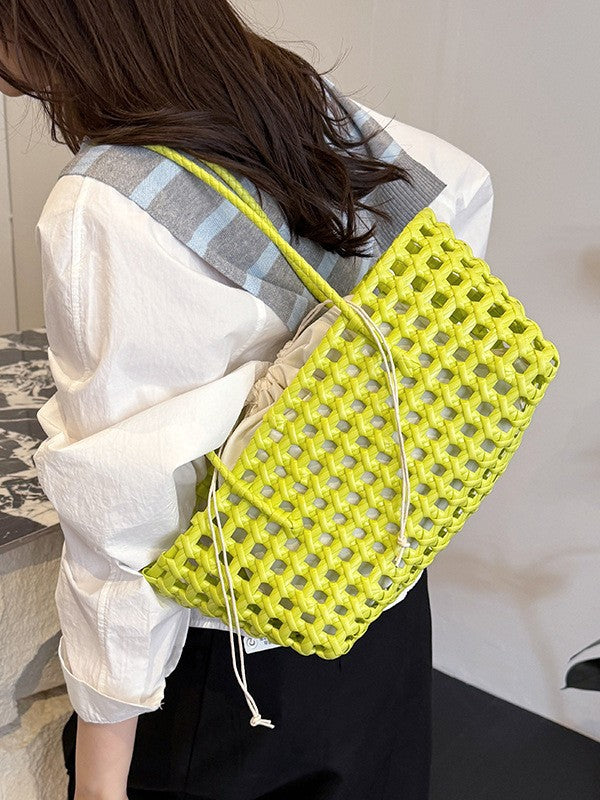 Women's Summer Super Hot Woven Large Capacity Picnic Lunch Box Seaside Bags