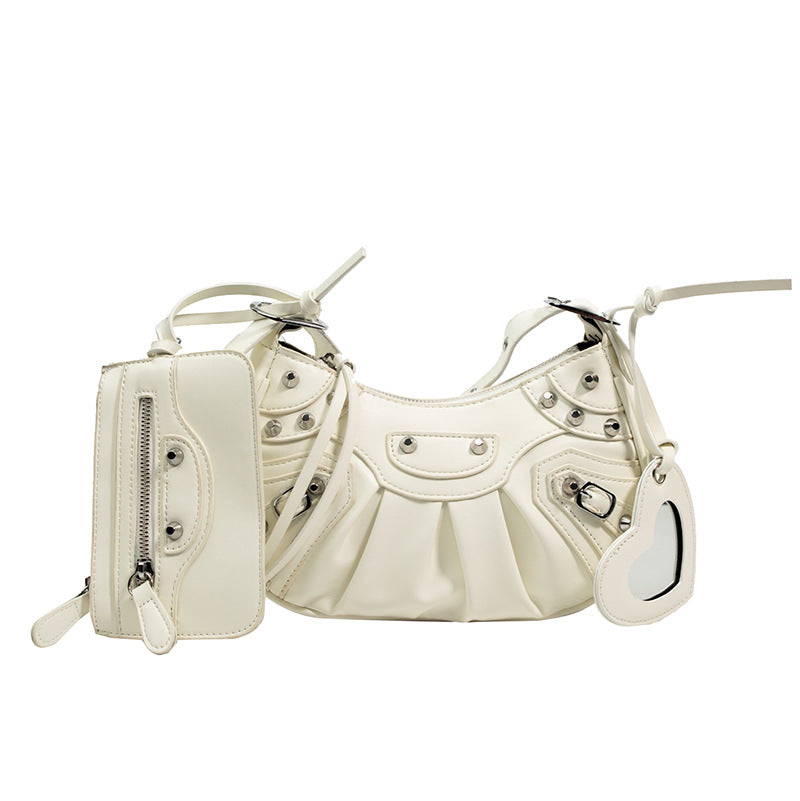 Classic Rivet Motorcycle Three-in-one January Underarm Women's Messenger Bag