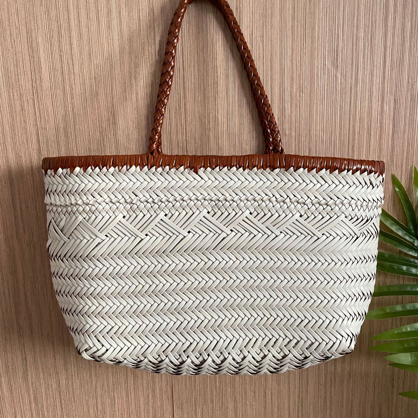 First Layer Cowhide Vegetable Basket Vintage Women's Handbag