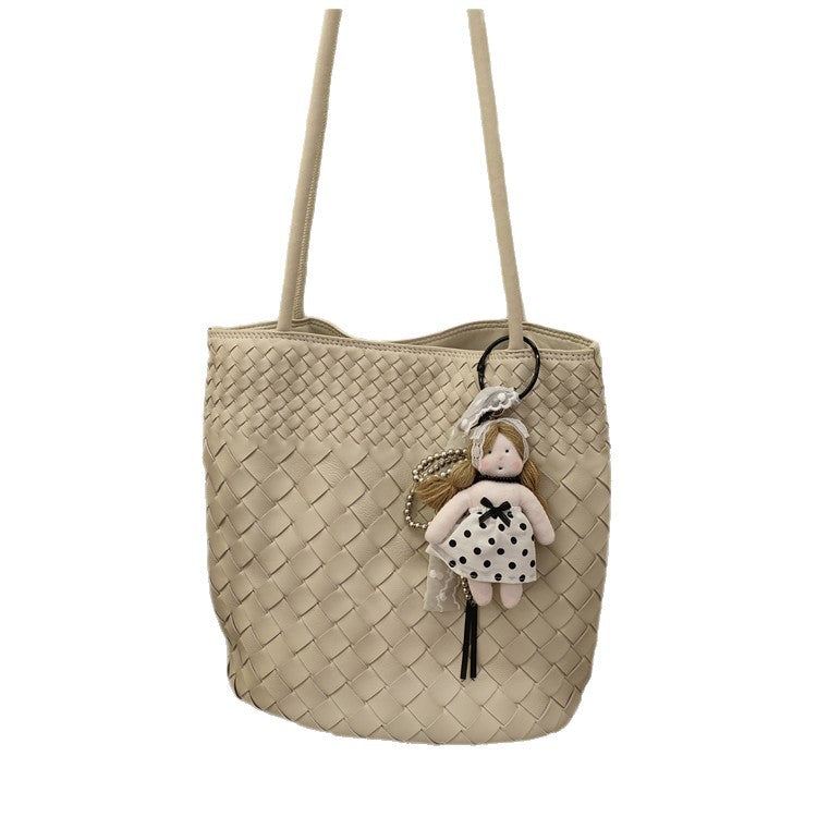 Niche High-grade Leisure Commute Woven Large Capacity Bucket Bag