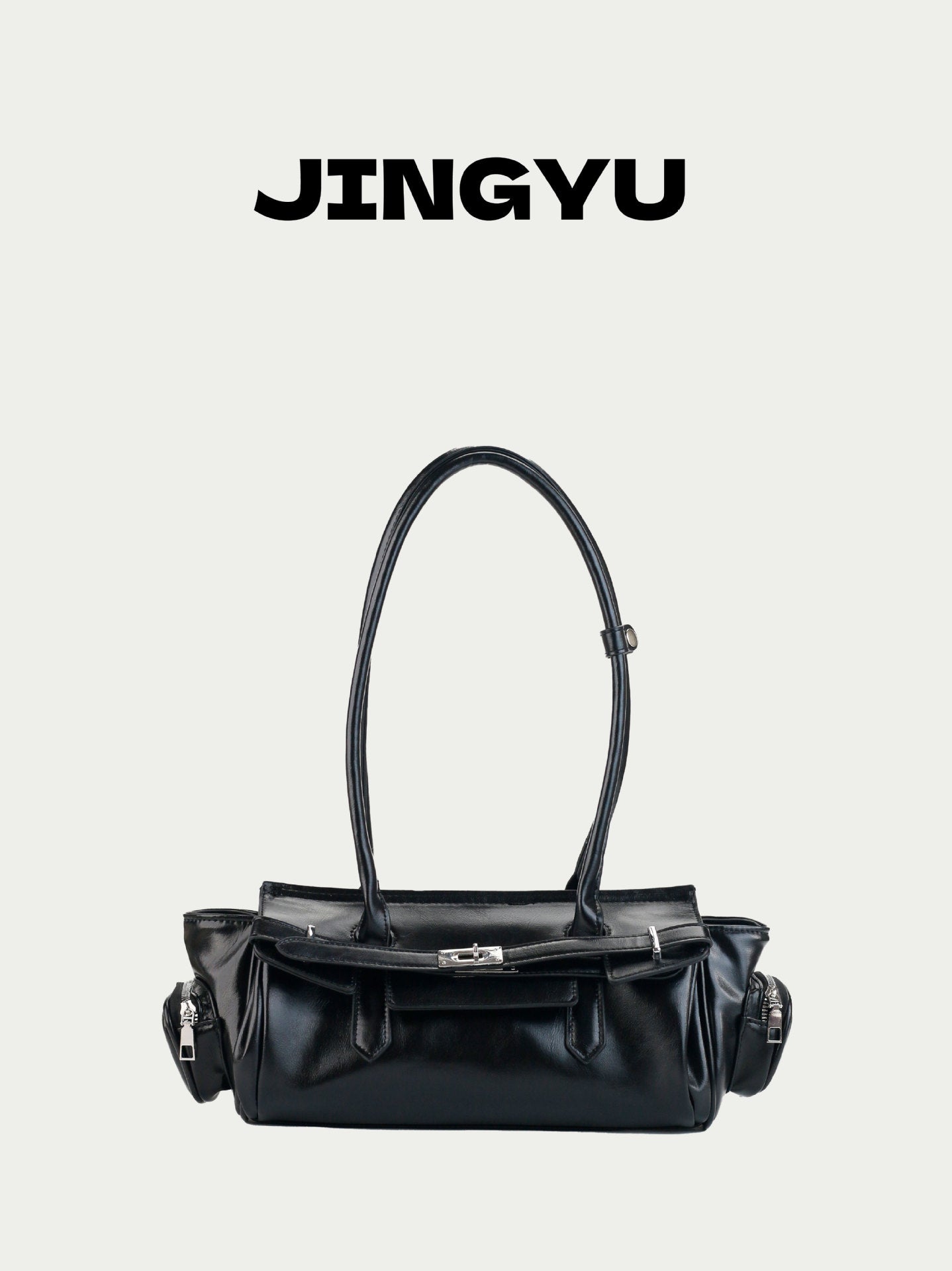 Korean Style High-grade Oil Wax Leather Motorcycle Large Capacity Women's Shoulder Bag