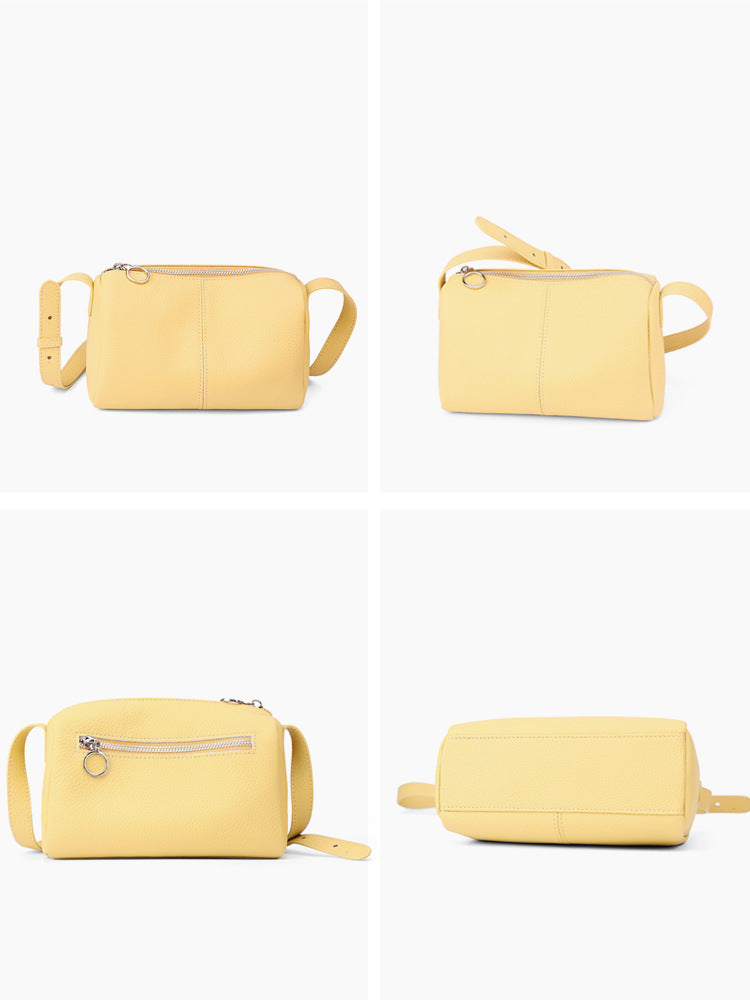 Women's First Layer Cowhide Summer Pillow Commuter Underarm Toast Women's Messenger Bag