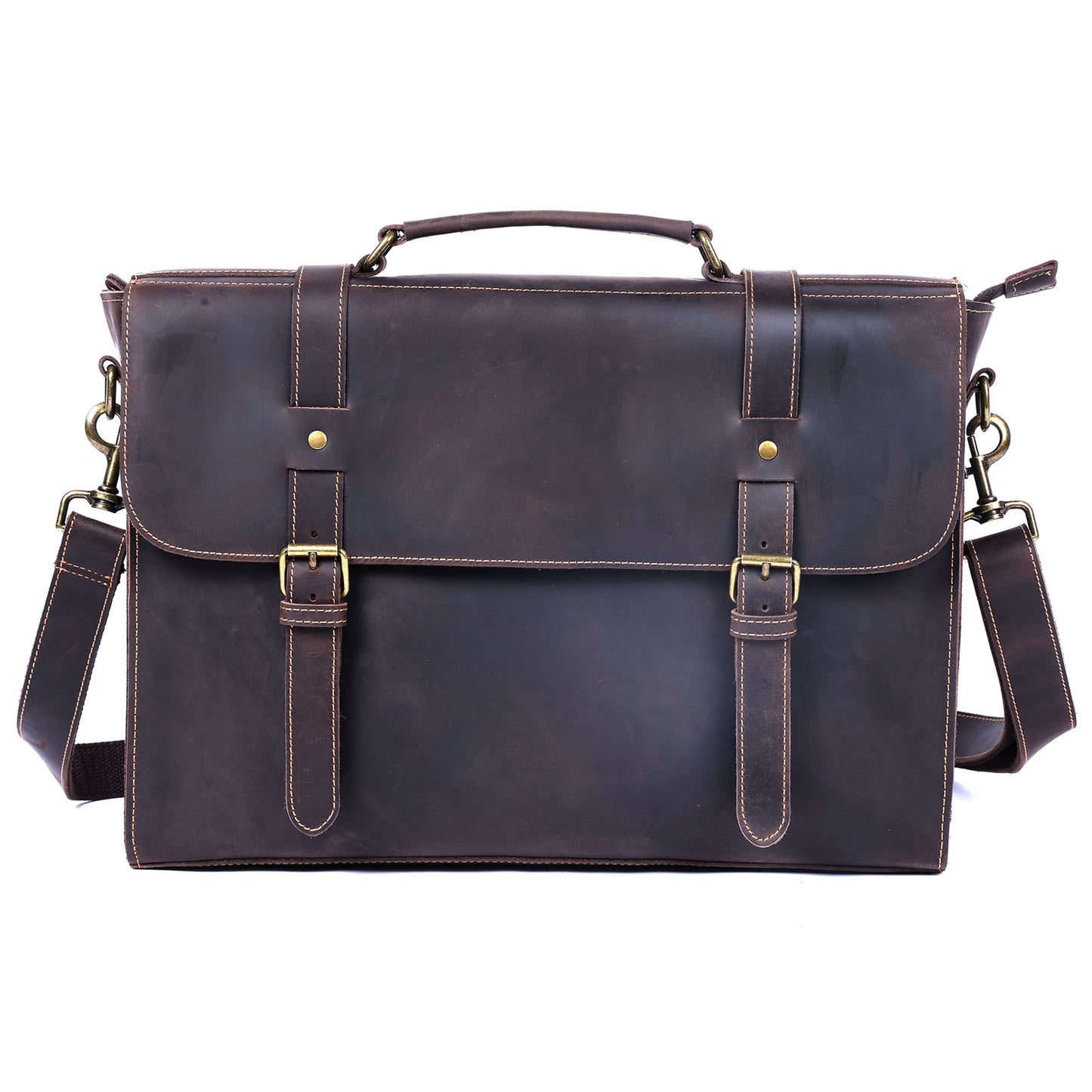 Men's Crazy Horse Leather Business Vintage Computer First Layer Men's Bags
