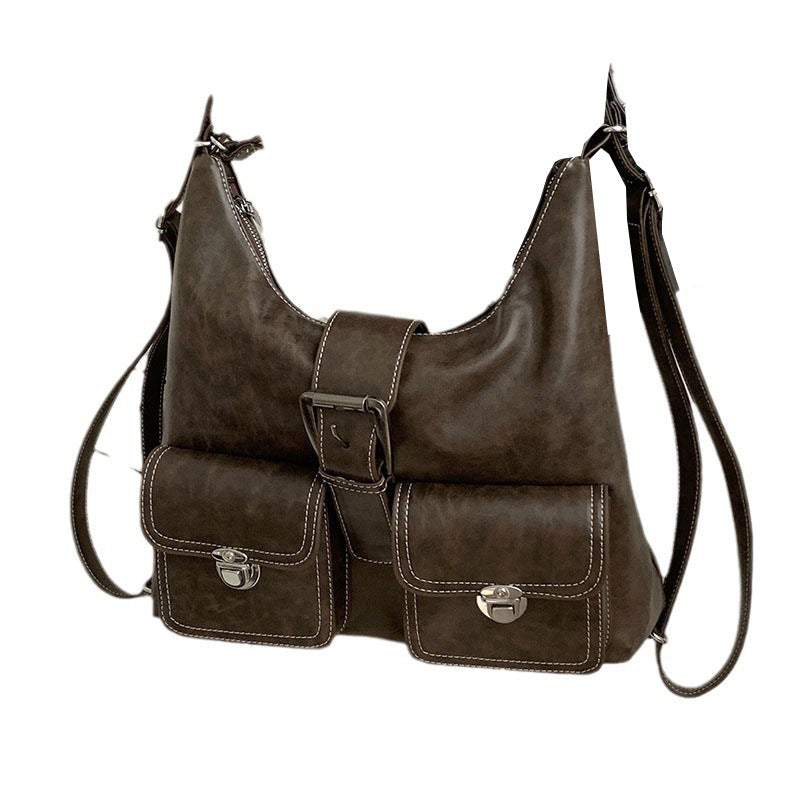 Retro High-grade Large Capacity Underarm Simple Tote Bag