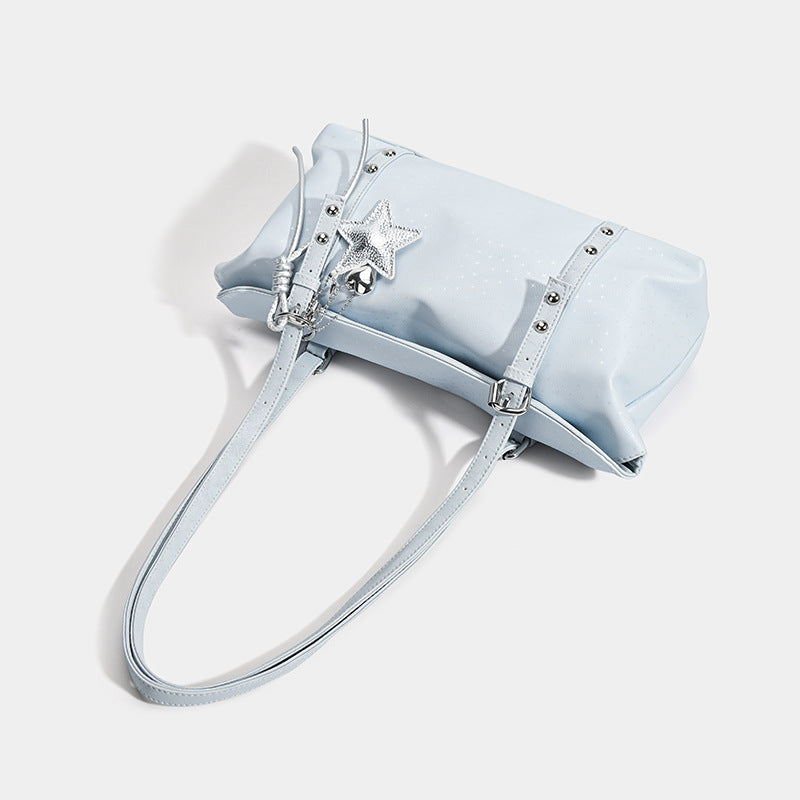 Women's Design Blue Pillow-shaped Underarm Commuter Women's Shoulder Bag