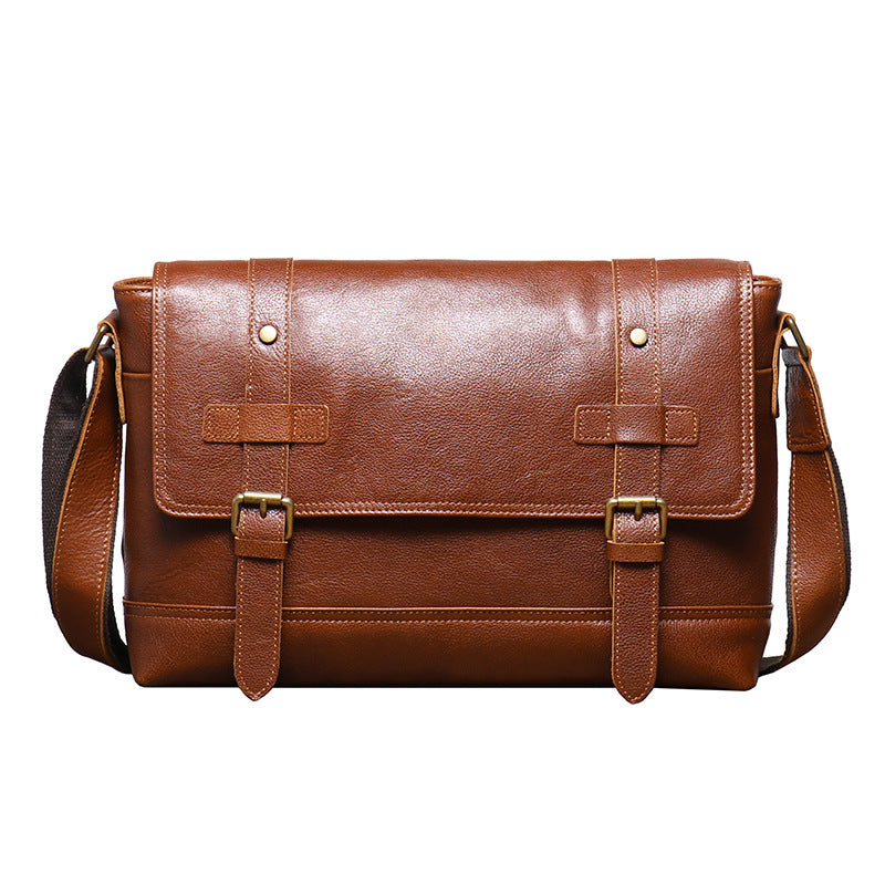 Women's & Men's Vintage Leather Cowhide Large Capacity Men's Messenger Bag