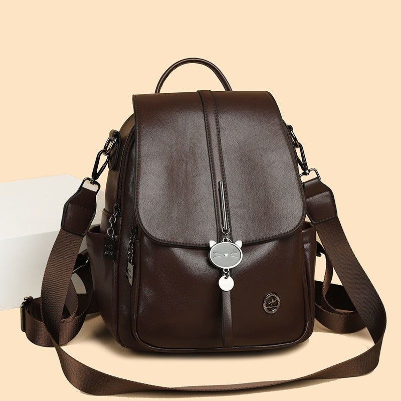 Women's Fashion Trend Simple Versatile Large Capacity Soft Backpacks