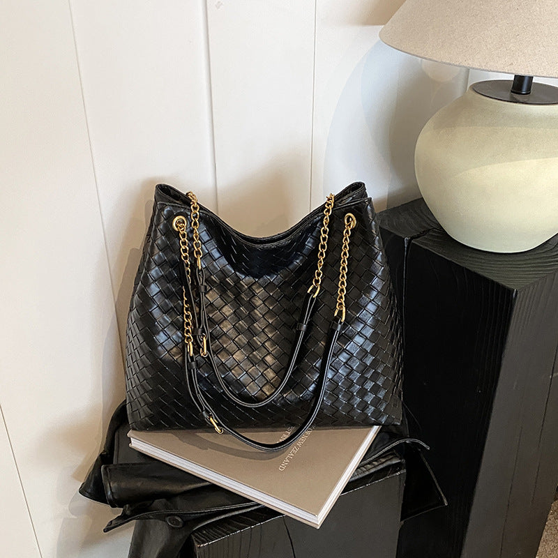 Women's Retro Affordable Luxury Hand-woven High-grade Large Capacity Commuter Tote Bags