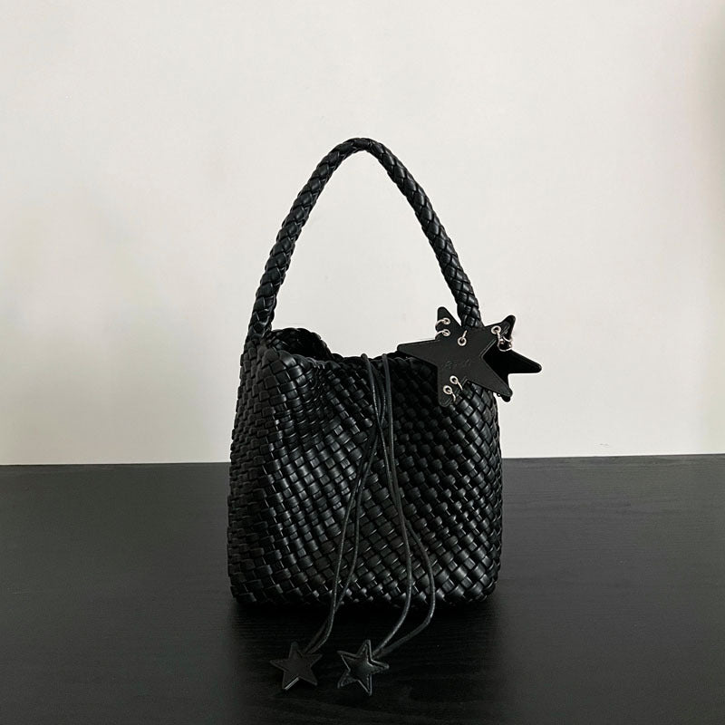 Women's Gun Champagne Woven Large Capacity High-grade Women's Shoulder Bag