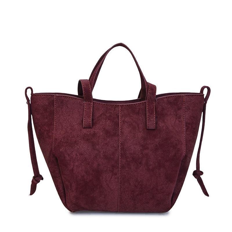 Retro Fashion Hand-held Female Early Autumn Western Style Frosted One Bags