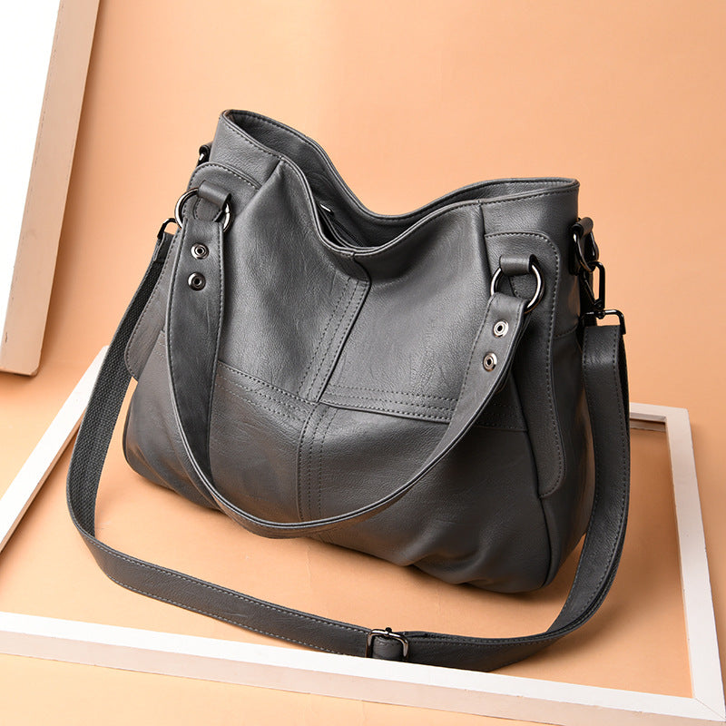 Women's Genuine Leather Mom Large Capacity Sheepskin Soft Women's Shoulder Bag
