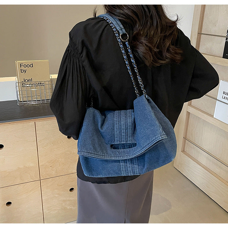 Women's Style Denim Chain One Commuter Large Capacity Women's Messenger Bag