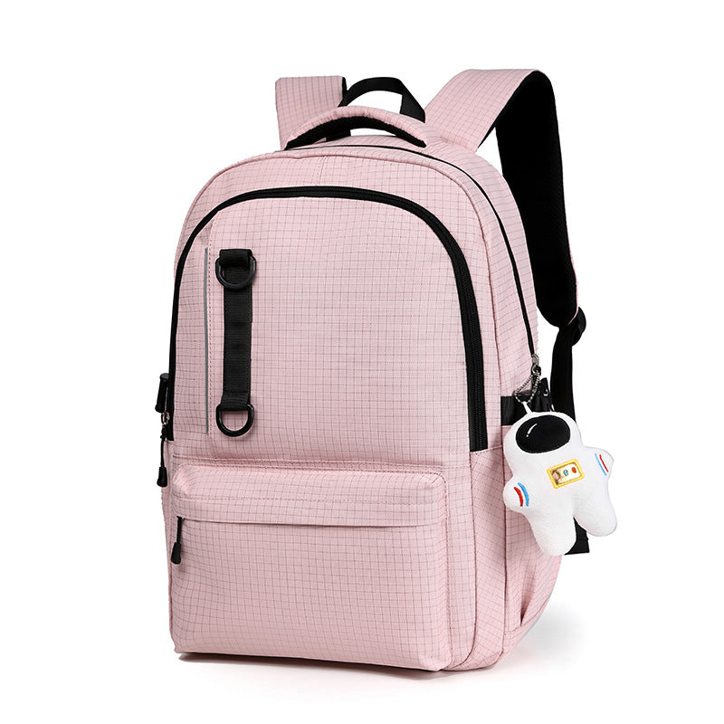 Korean Style Unisex Plaid Couple Large Capacity Backpacks