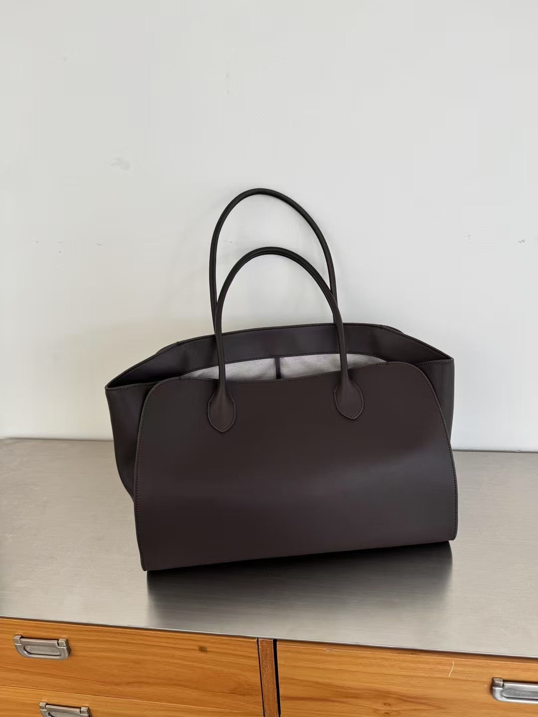 Cowhide Big Shopping Large Capacity Underarm Handbags