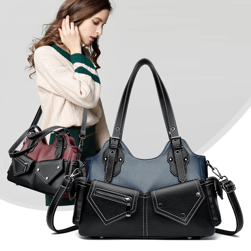 Summer Niche Design Retro Color Contrast Patchwork Women's Messenger Bag