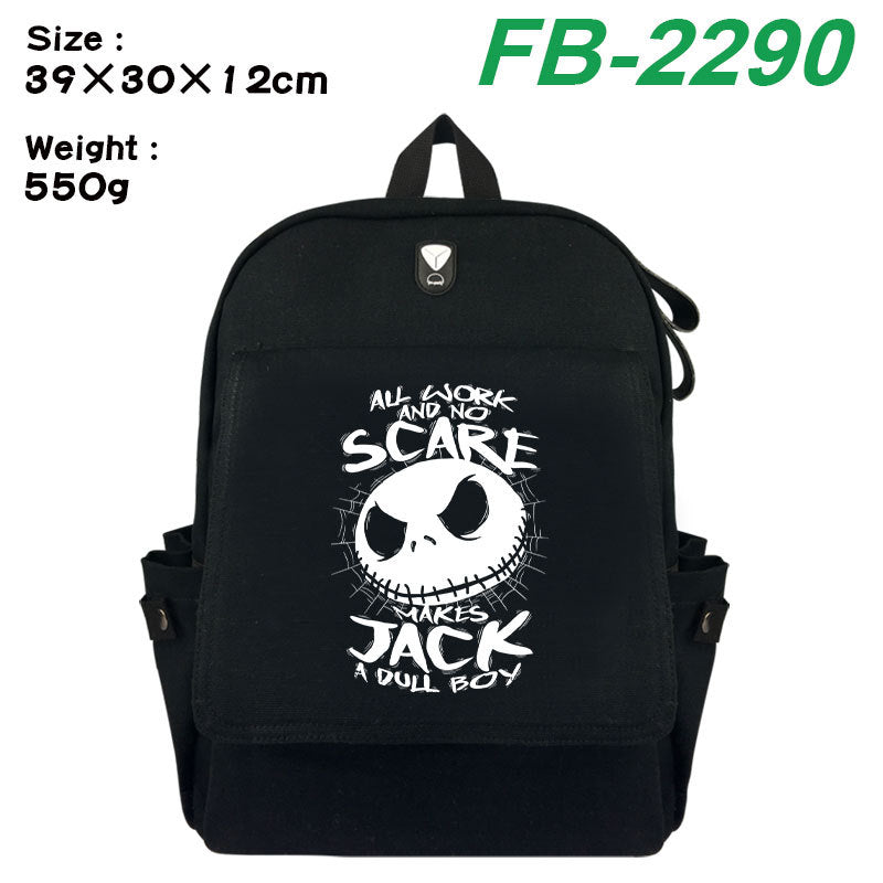 Christmas Night Horror Peripheral Printing Stylish Canvas Backpacks