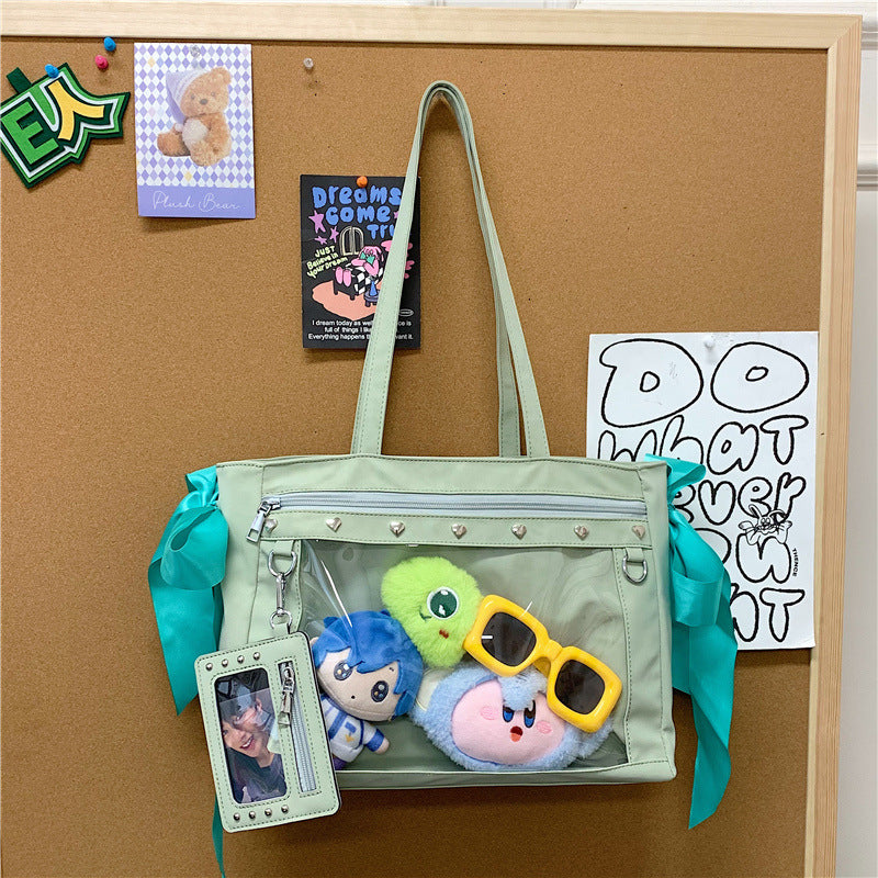 Fashionable Two-dimensional Transparent Cartoon Elegant Advanced Women's Shoulder Bag