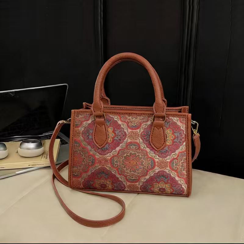 Song Dynasty Brocade Cloth Modified Female Handmade Material Chinese Tote Bag